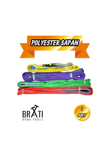 Sapan Polyester Spanzet 2 Ton 3 Metre Yeşil Renk Sağlam Yük Kaldırma İndirme Halat