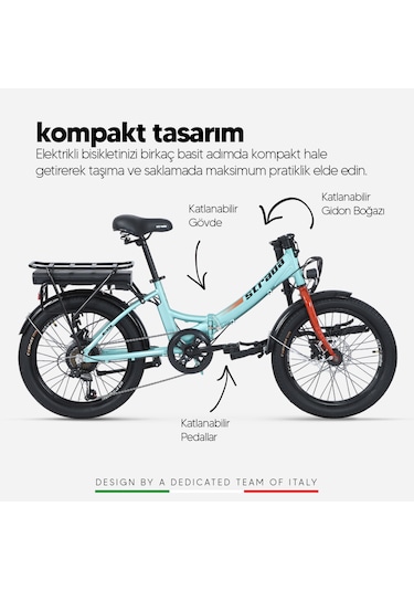 Stradacycles E-Rapido Hd 20 Jant Katlanabilir Elektrikli Bisiklet