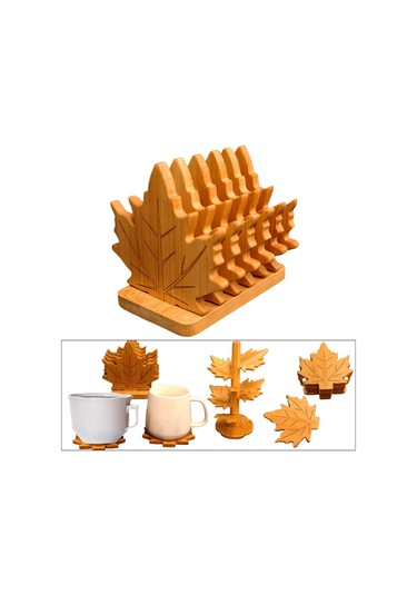 Suntek 6 Parça Güz Yaprakları Bardak Restoran Buzdolabı Yemek Kare Taban S Diğer