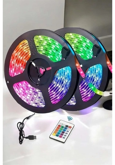 Bfs Led Işık 5 Metre Şerit Led Rgb Işıklı Çok Renkli