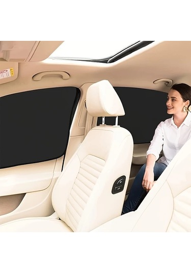 Hightower 4 Adet Evrensel Manyetik Araç Yan Cam Perdesi Gümüş Siyah Termal Yalıtım