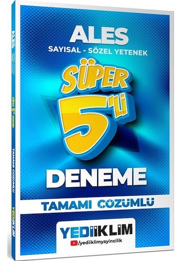 2026 Ales Sayısal - Sözel Yetenek Tamamı Çözümlü Süper 5'li De...