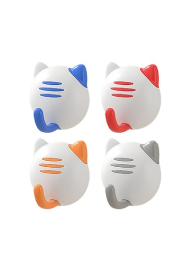 Suntek Banyo Ceket Havlu Kapı Kancası Gri 4 Adet Çok Renkli