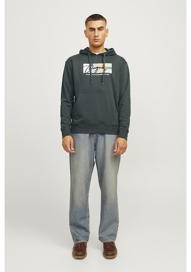 Jack & Jones Erkek Sweat 12262421 Koyu Yeşil Koyu Yeşil