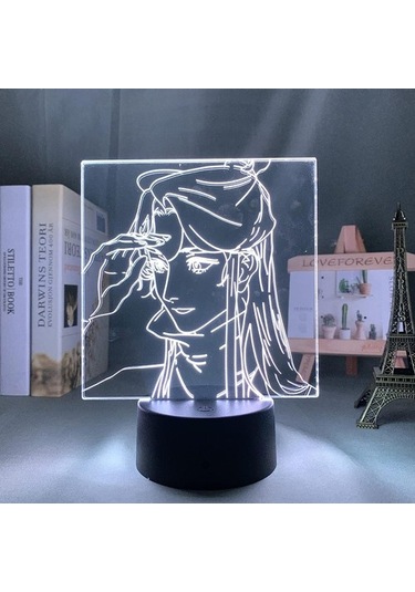 Goldenqian Anime Led Işık Tian Guan Ci Fu Için Yatak Odası Dekoru Gece Lambası Doğum Günü Hediyesi Bl Manga Odası 3d Lamba Cennet Resmi Blessin 3r5k9e Siyah