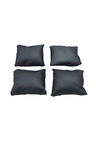 Yastık Düzenleyici 4 Adet Deri Siyah Bileklik & Saat Ve Kelepçe 8x8 Cm Çok Renkli