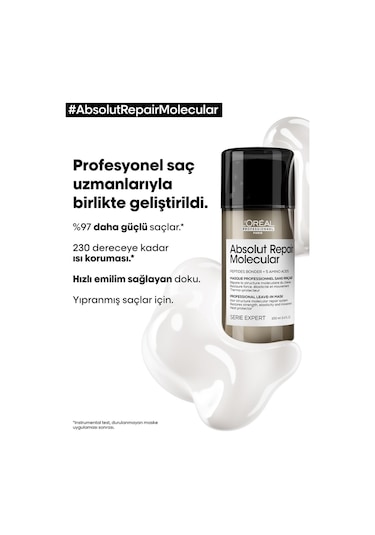 L'oreal Professionnel Serie Expert Absolut Repair Molecular Durulanmayan Saç Bakım Maskesi 100 ML