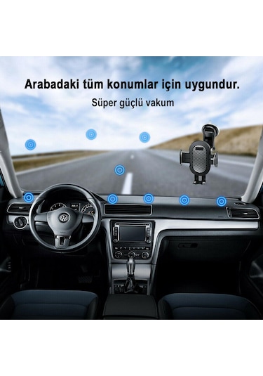 Apera Mt95 Araç İçi Telefon Tutucu 3ü1 Arada Orta Konsol - Ön Cam