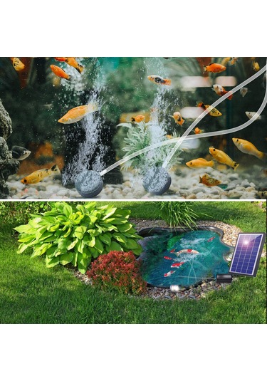 6 W Güneş Oksijen Pompası Akvaryum Balık Tankı Oksijenatör