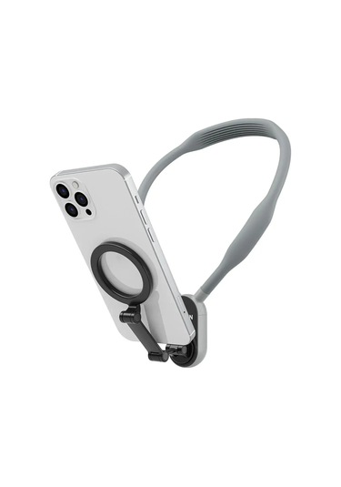 Manyetik Mobil Tutucu Boyun Asılı Telefon Standı Magsafe Boyun Asılı Braketi Grey -