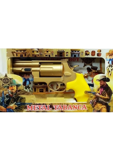 Oyuncak Kapsül Tabancası Oyuncak Metal Tabanca Gold Sarı Renk Tabanca Oyuncak Silah Karne Hediyesi