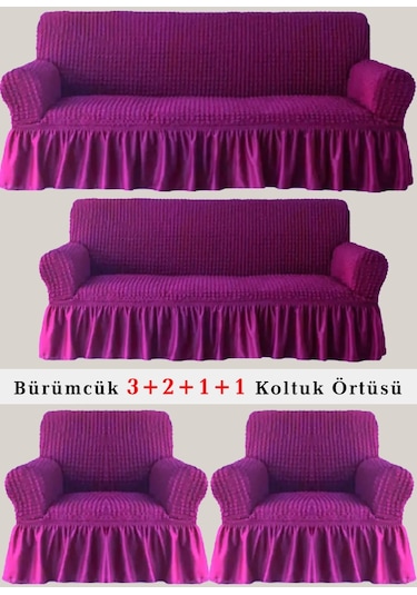 Upmall Bürümcük Koltuk , Çekyat Örtüsü, Kılıfı 3211 Mor Mor