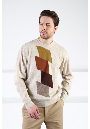 Ferraro A.Bej Bisiklet Yaka %100 Kuzu Yünü Erkek Kazak Bej (536154915) Bej