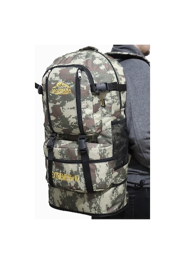 Bvlx Montana Körüklü Dağcı Sırt Çantası Su Geçirmez 65lt Kamuflaj Çok Renkli