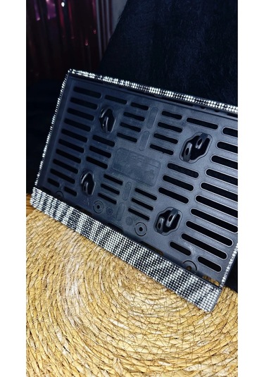 Taşlı Motorsiklet Plakalık Zebra Desen Taşlı Motor Plakalık