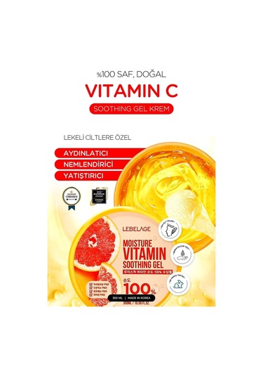 Lebelage Lekeli Ciltlere Özel Nemlendirici, Yatıştırıcı, Aydınlatıcı Doğal Vitamin Soothing Gel Krem