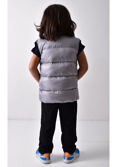 Banada Moda Erkek Çocuk Mat Gri Şişme Yelek Gri