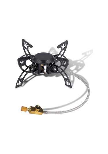 Açık Hava Elektronik Ateşlemeli Ocak - Taşınabilir Pişirme Aksesuarı, Katlanır Gaz Ocağı, Ayar Lanabilir Ateş Gücü, Siyah Çok Renkli