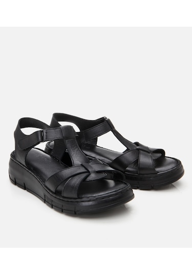 Hotiç Kadın Deri Siyah Ayarlanabilir Comfort Sandalet 01sah306850a100 Siyah-black Siyah