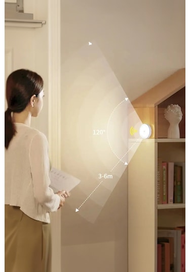 Thentech Merdiven Yanı Hareket Sensörlü Lamba Led Oda Masa Altı Dolap İçi Beyaz