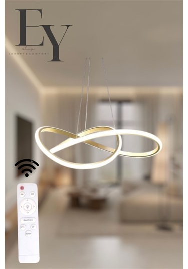 Ey Shop Eskitme Karçiçeği Model 3 Renk Led Kumandalı Avize Eskitme Gold