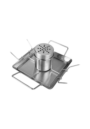 Paslanmaz Çelik Açık Kavurma Tavuk Tepsisi Barbekü Gümüş - Siyah Gümüş - Siyah