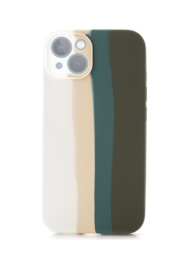 İphone 12 Uyumlu Kılıf Gökkuşağı Rainbow Lansman Silikon-leke Tutmayan Yüzey-tam Koruma Sağlar Haki