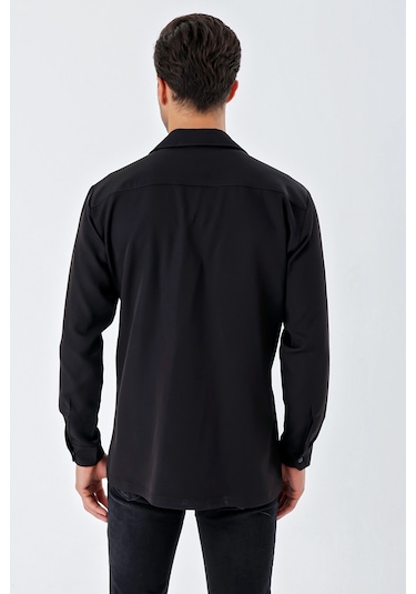 Bigdart 20193 Oversize Erkek Gömlek - Siyah 001