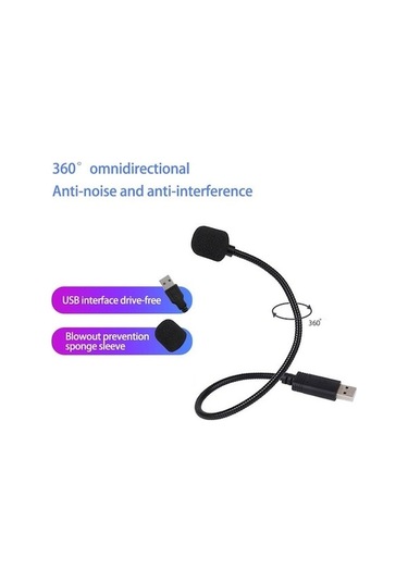 Ankatek Ve Usb Siyah Mini Mikrofon, Mikrofon Masaüstü Kondenser İle İçin Hy-302 Dizüstü Deveboynu Bilgisayar 681100221a - Gw - 1