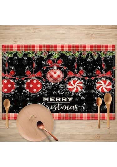 Xıxun Ülkesi Tarzı Retro Placemat Placemat Noel Mat Masa Keten Batı Avrupa Anti-kirli Amerika 7 Oo Çok Renkli Çok Renkli