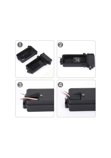 Skycity Traxxas Trx-4 İçin Su Geçirmez Ve Darbe Dayanıklı Alıcı Kutusu, Siyah Plastik, 95x45x30mm