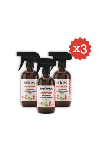 Ferfresh Mutfak Yağ Çözücü Temizlik Sirkesi 450 Ml 3'lü Set
