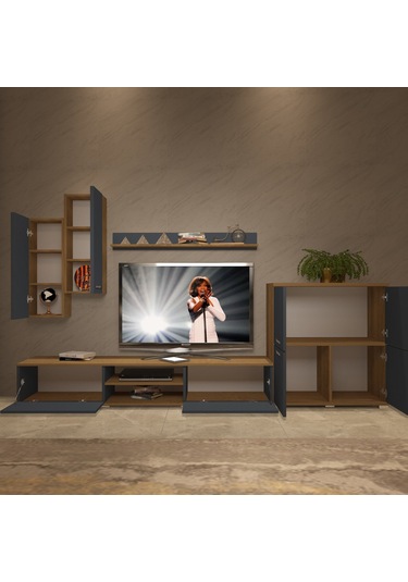 Decoraktiv Eko 6 Mdf Dvd Tv Ünitesi Tv Sehpası Pera - Antrasit