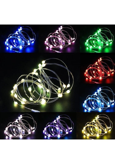 Sarı 2 Adet Peri Işık Yeni Yıl Led Noel Işık Su Geçirmez Bakır Tel Dize Işık Düğün Çelenk Parti İçin 1m 2m 3m 5m Perde Işık 1m Sarı