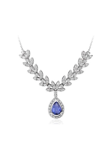 1.51 Karat Pırlanta Safir Kolye T13394