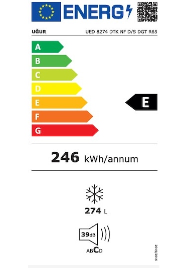 Uğur UED 8274 DTK NF D/S DGT R65 274 L Dikey Derin Dondurucu