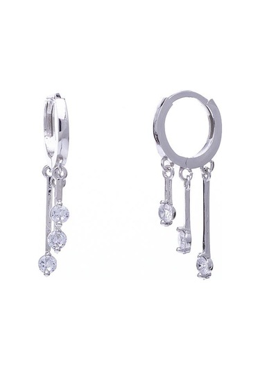 Sallantılı Zirkon Taşlı Shakira Model 925 Ayar Gümüş Kadın küpe