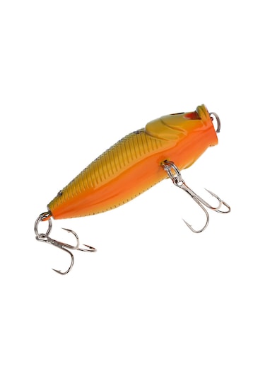 Springsun "7cm 3d Gözlü Popper Yem, 2'li Treble Kancalı Avcı Balıkçılık Oltası"