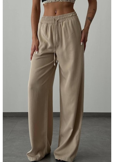 Lacarino 7636 Plazzo Kadın Pantolon Bej