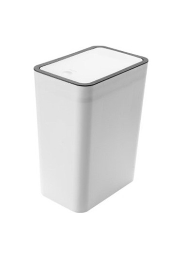 Ev Çöp Kutuları Kapalı Büyük Kapasiteli Kokusuz Pres Üstlü Plastik Çöp Kutusu Ev İçin Beyaz