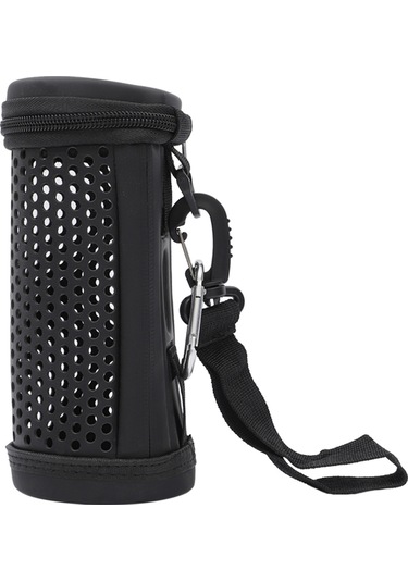 Youmex Jbl Flip5 İçin Siyah Eva+pu Deri Sert Taşıma Kılıfı - Dizgin Ve Dağ İçi Kanca İle Ses Geçirgen Delikli Tasarım