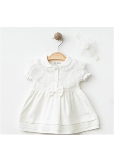 Işıl Baby Yaka Detaylı Elbise Ekru