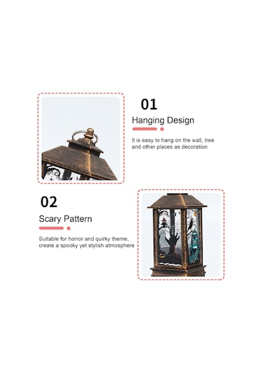 Suofeng Cadı Yarasa Kafatası Desenli Halloween Led Fener - İç Ve Dış Mekan Pilli Asılı Peri Işık Zinciri Ev Parti Bahçe Dekorasyon Diğer