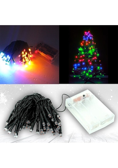 Pilli Ve Animasyonlu 50 Led X 5 Mt - Çok Renkli Led Işık