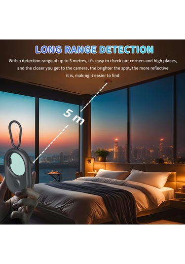 Geeroyoo Seyahat, Otel, Ofis, Araç Ve Banyo Güvenliği İçin Geniş Açılı Taşınabilir Kızılötesi Gizli Kamera Dedektörü
