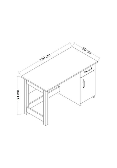 Çalışma Masası Nest Beyaz Antrasit Beyaz - Antrasit