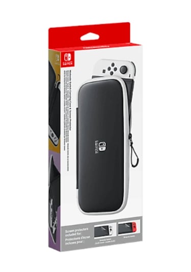 Nintendo Switch Taşıma Kılıfı & Ekran Koruyucu Siyah - Beyaz
