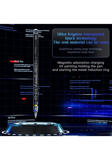 Maiyame Transparent Magnetik İpad Uyumlu Çizim Kalemi - Dokunmatik, 8 Saat Kullanim Süresi, Uv Şeffaf, 2018+ Modelleri İçin