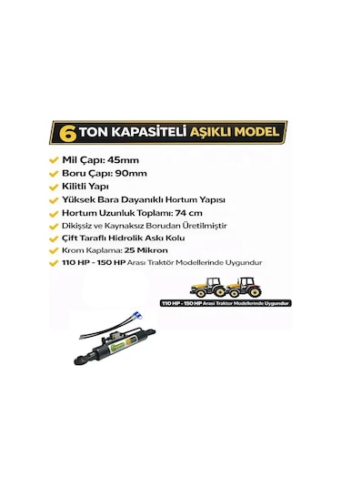 Tarım Garaj Traktör Cat 2 Ortakol Kilitli Hidrolik Lifti 55 Cm 6 Ton