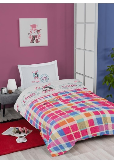 Kapitoneli Ranforce Genç Nevresim Takımı Deff Pembe